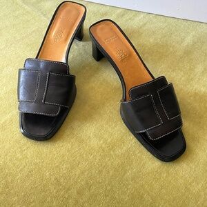 Hermes Black  Sandals Size 39/8.5